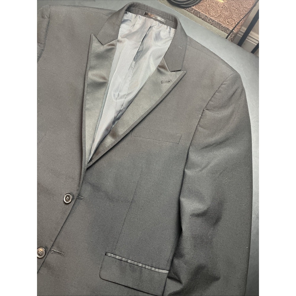 Next Tailoring Skinny Fit Black Suit Jacket Blazer 42R Formal Style TUX vibes